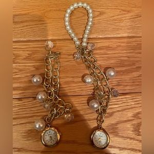 Ailisha watch Bracelet W/ Pearl Bracelet